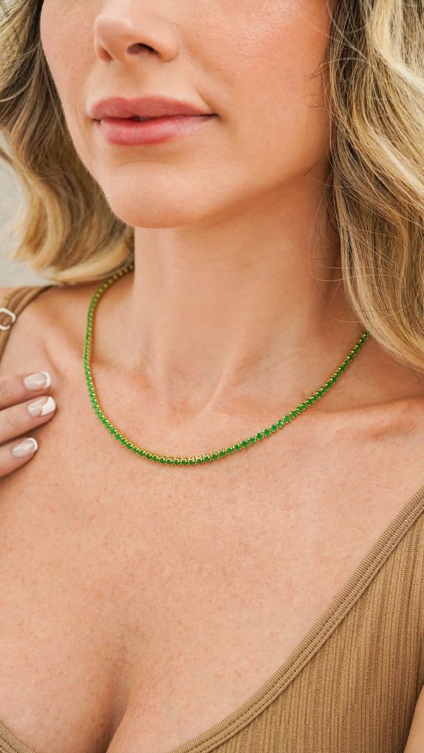 Cadena circonias verdes 