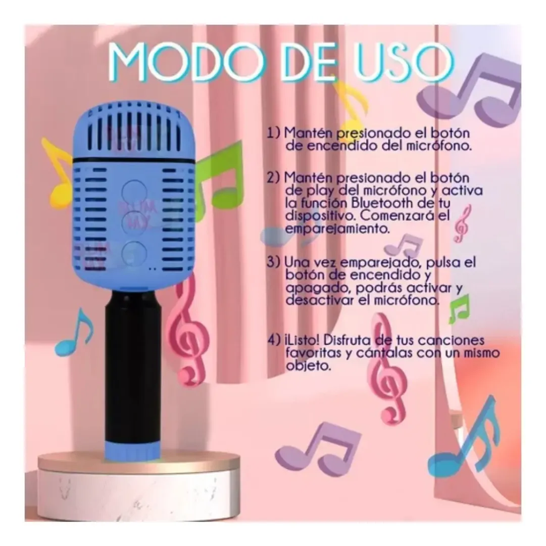 MICROFONO PORTATIL BOCINA INALAMBRICO EFECTOS DE VOZ
