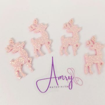 Imagen del producto Reno 3.5x2cm Rosado Glitter