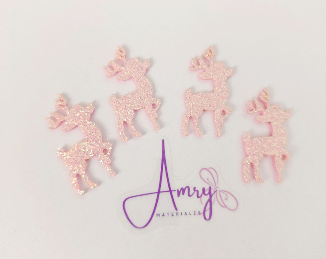 Reno 3.5x2cm Rosado Glitter