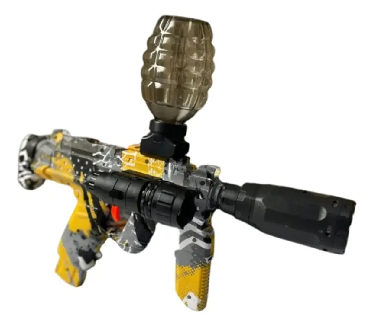 JUGUETE PISTOLA AMETRALLADORA MP7 HIDROGEL CAMUFLADA