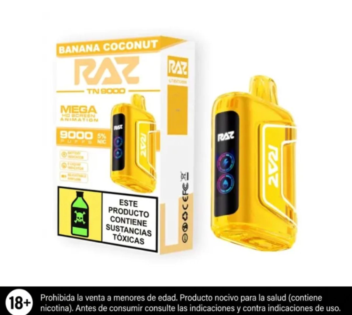 Raz Tn Banana Coconut 9.000 Puffs