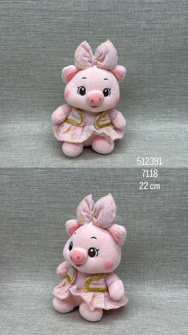 CERDITA ROSA CON ACCESORIOS 22 CM