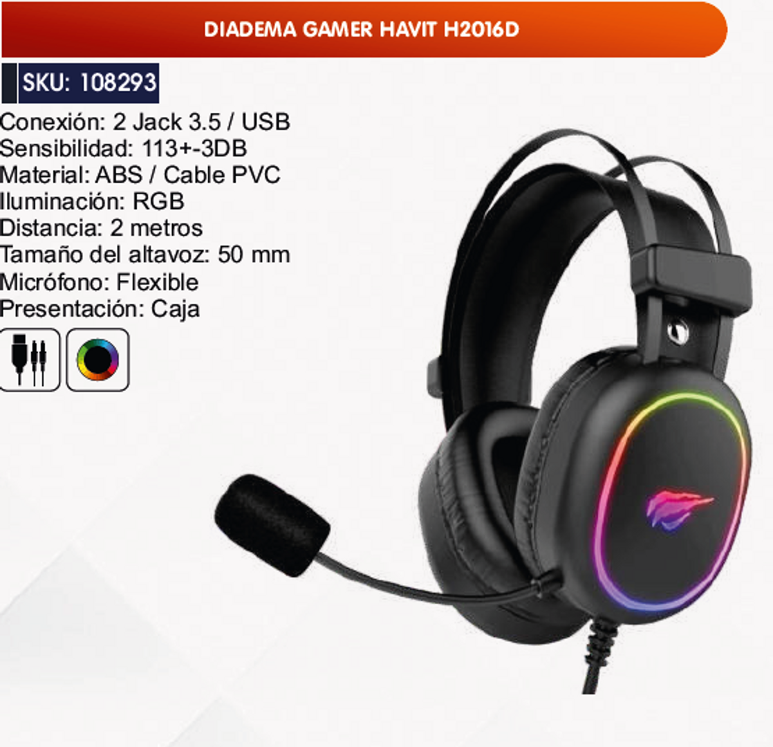 DIADEMA GAMER HAVIT H2016D