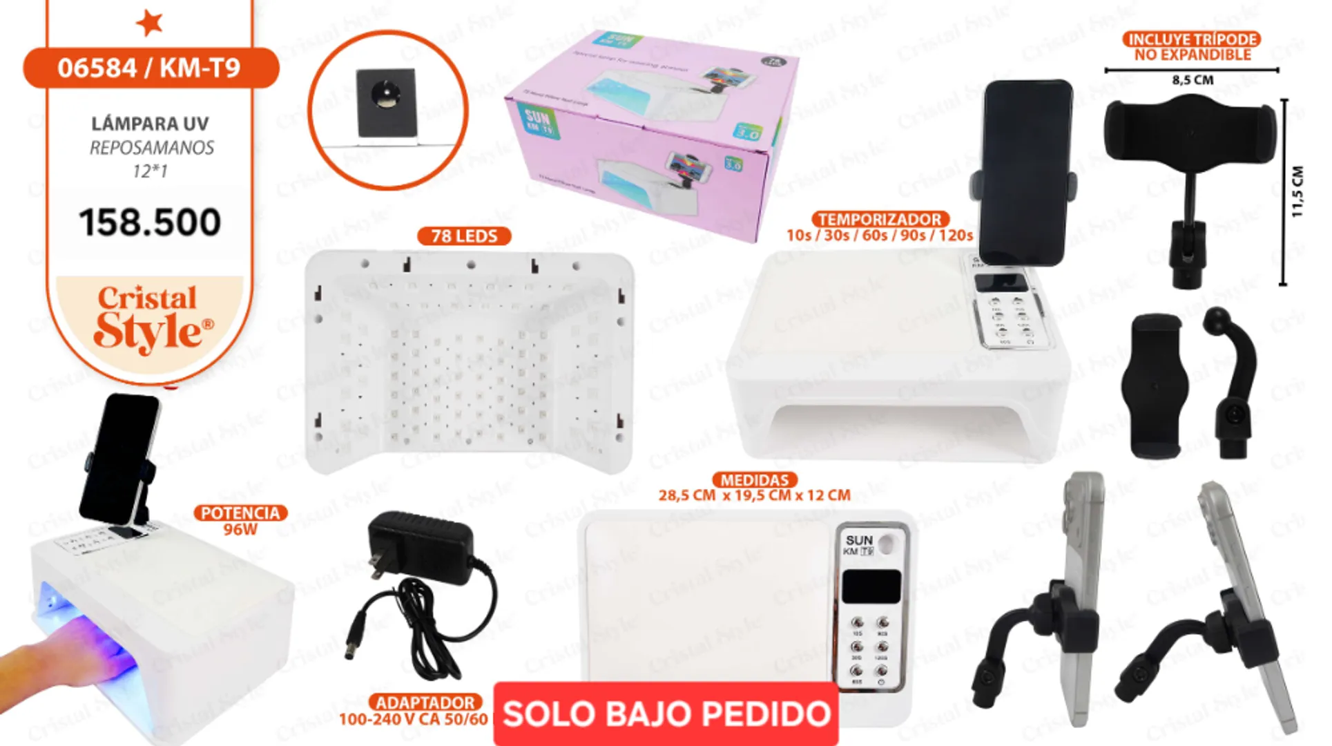 Lámpara UV/LED Reposamanos + Tripoide