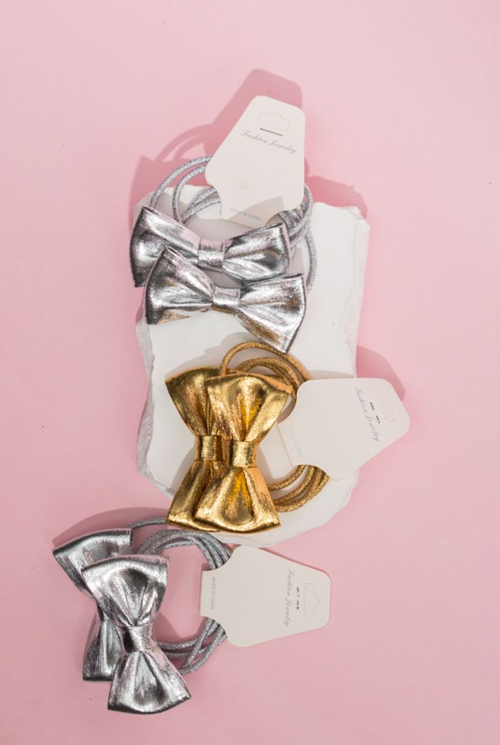 Resorte moño brillante  