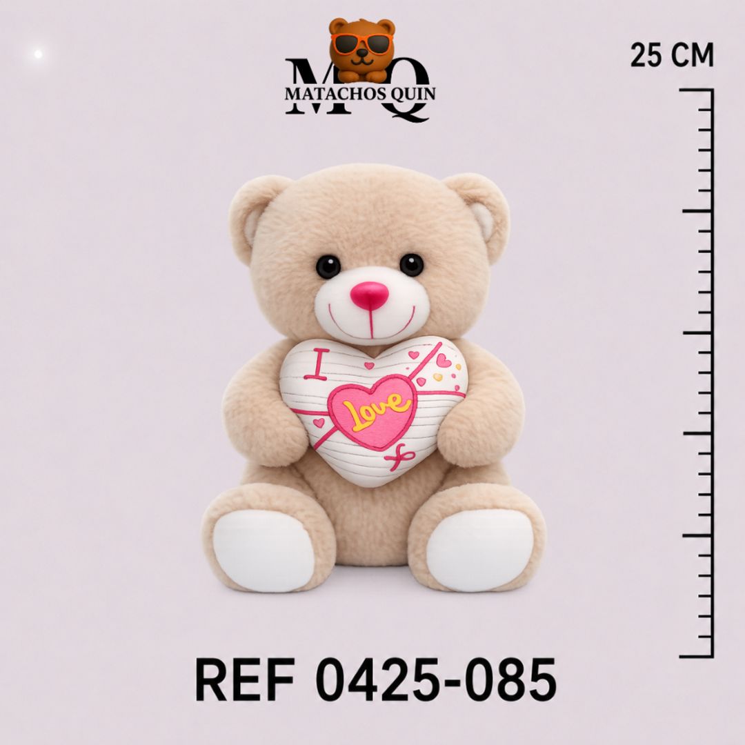 OSO BEIGE CON CORAZÓN SURTIDO