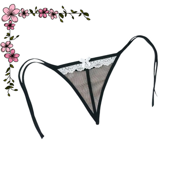 Tanga hilo en mallatex y encaje amarre  - imagen 2