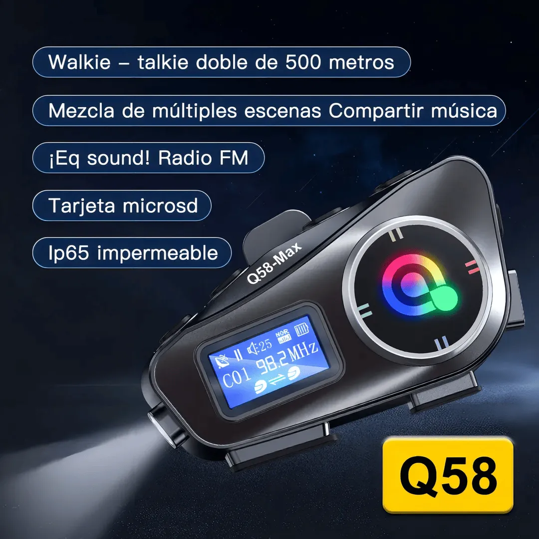 SET INTERCOMUNICADOR Q58-MAX MOTO CASCO X2 PIEZAS
