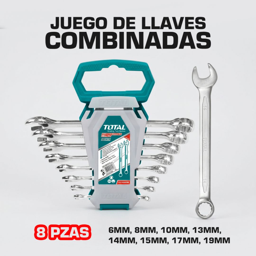 LLAVES COMBINADAS X 8 PIEZAS 6-19MM TOTAL