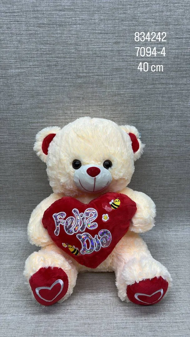 OSO CON CORAZÓN "FELIZ DÍA" 40 CM
