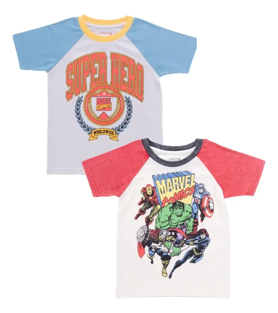 6/7 Set 2 Camisetas MARVEL