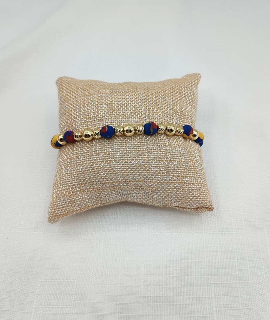 PULSERA TRICOLOR DORADA 