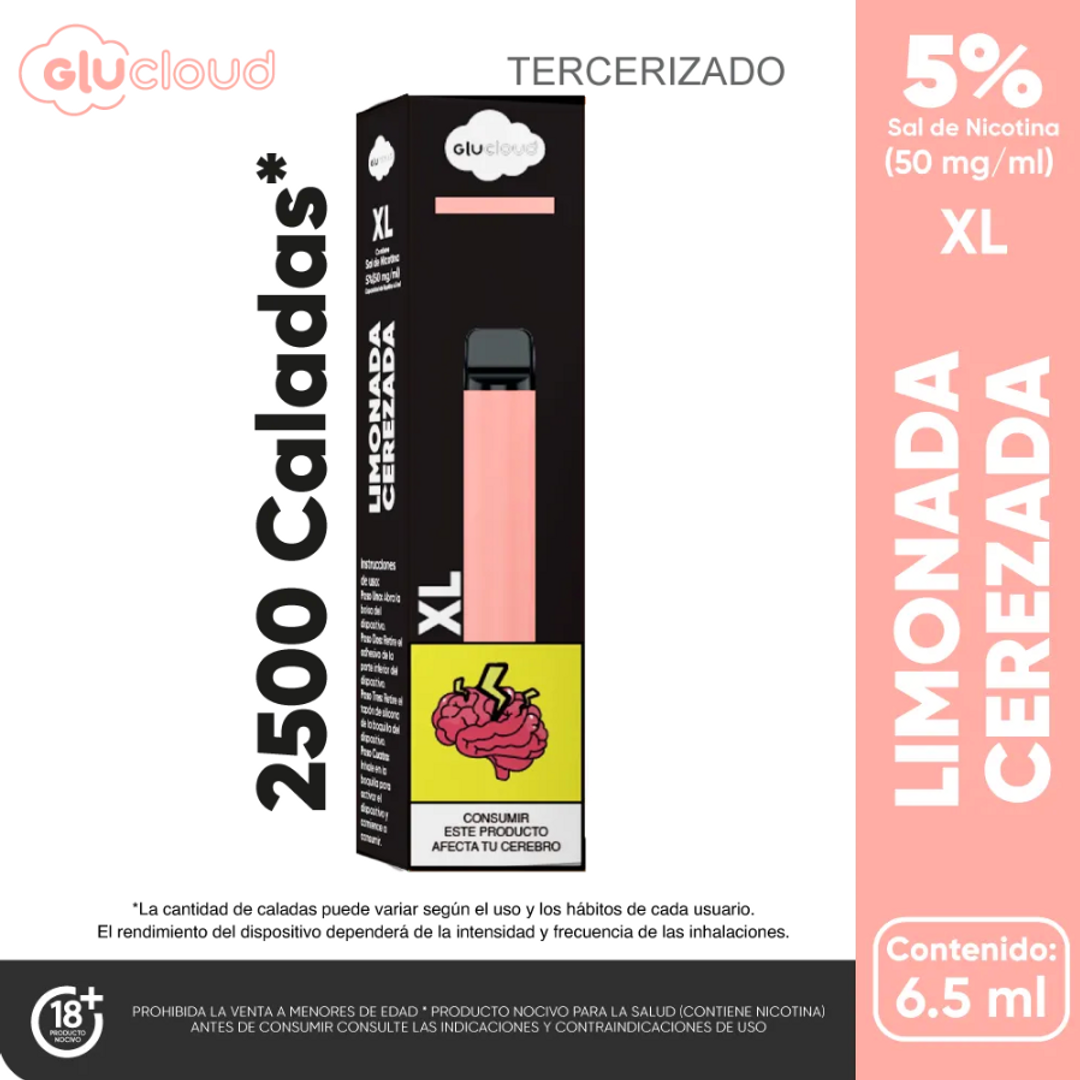 GluCloud XL Limonada Cerezada 2500 puffs
