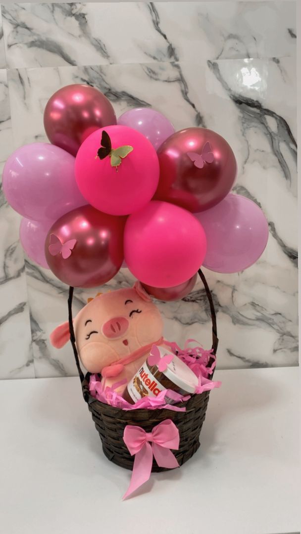 Hermoso peluche en canastita 