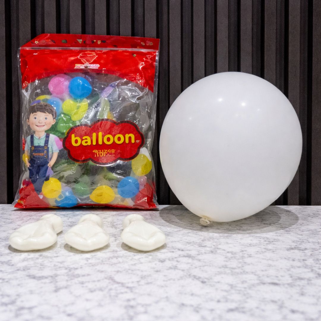 GLOBO R12 x 100 UNIDADES BLANCO FASHION