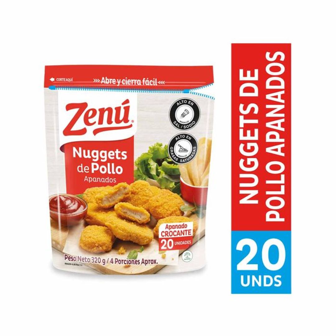 NUGGETS POLLO APANADOS ZENU*320G*20