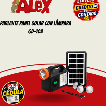 Imagen del producto PARLANTE PANEL SOLAR CON LÁMPARA GD-102