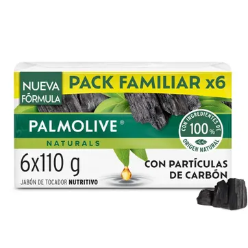 Imagen del producto JABON PALMOLIVE CON PARTICULAS DE CARBON X 110 GR PAQ X 6 UND