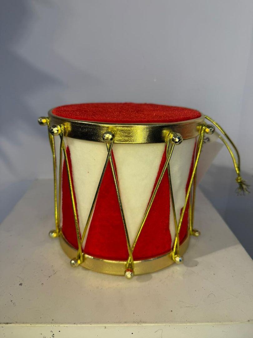 TAMBOR MEDIANO DE PANA ROJO CON BLANCO
