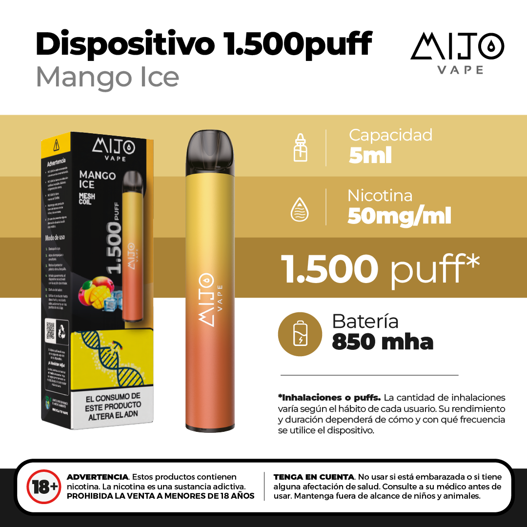 Mijo Mango Ice 1500 Puffs
