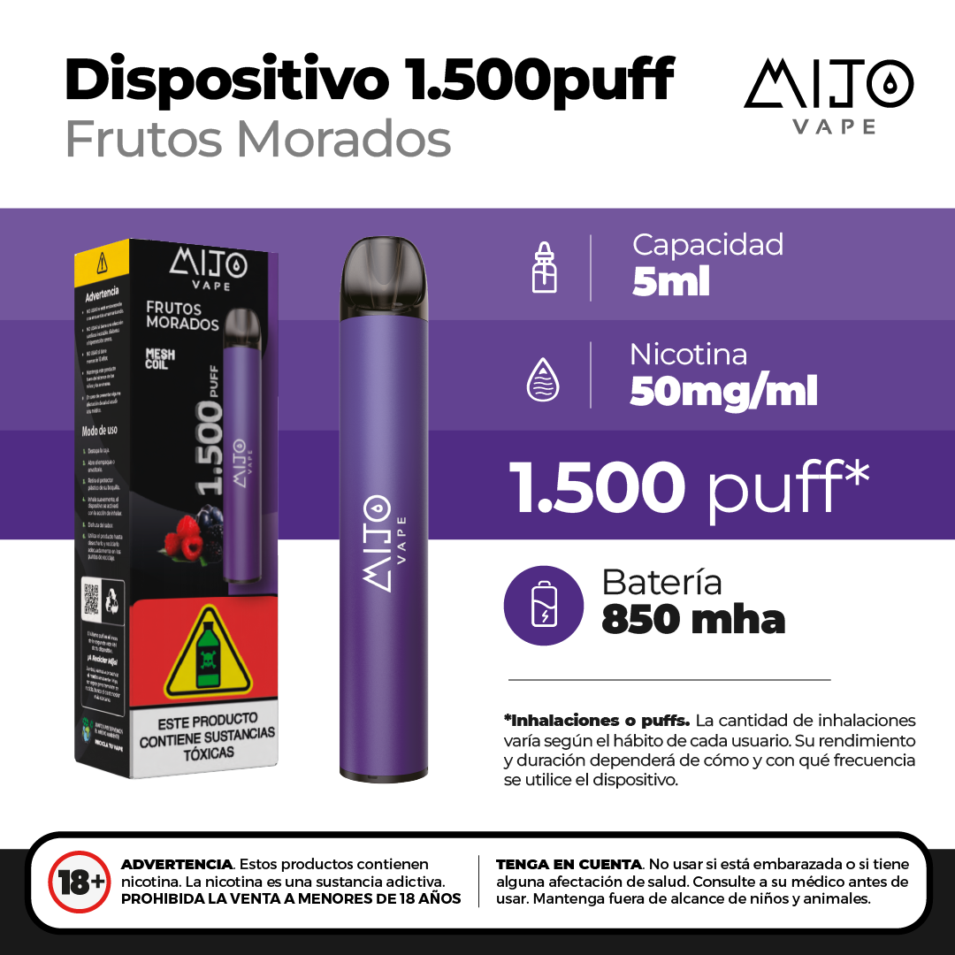 Mijo Frutos Morados 1500 Puffs