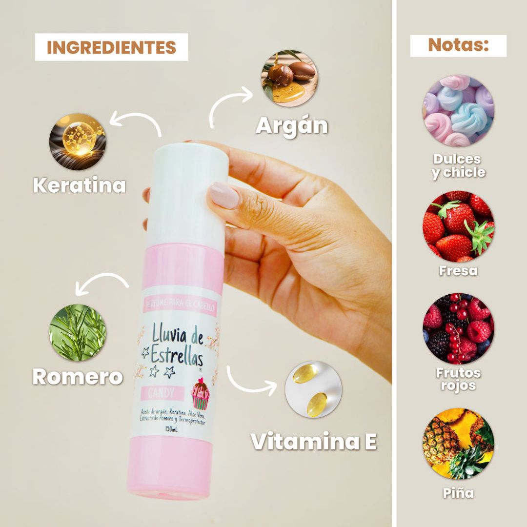 PERFUME LLUVIA DE ESTRELLAS PARA EL CABELLO CANDY