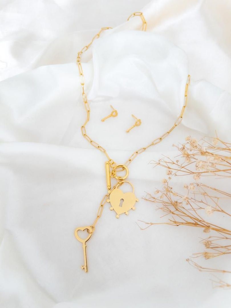 SET CADENA CORAZÓN Y LLAVE - ITIEL