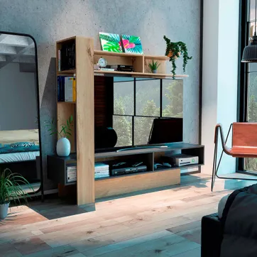 CENTRO ENTRETENIMIENTO FLAMENCO 152X180X40 DUNA PLOMO - imagen 1