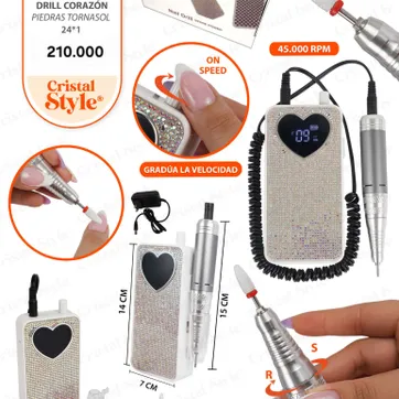 Imagen del producto DRILL CORAZON PIEDRAS Tornasol 