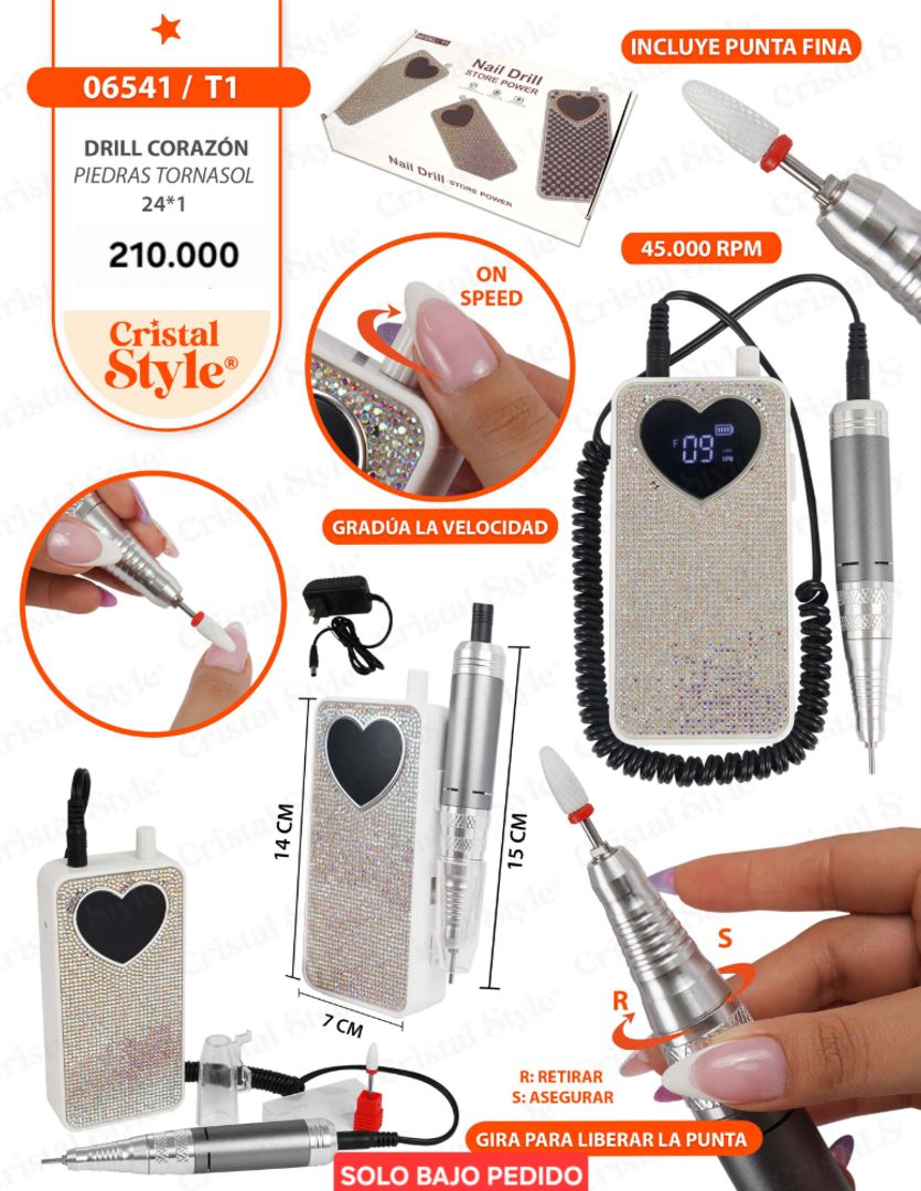 DRILL CORAZON PIEDRAS Tornasol 