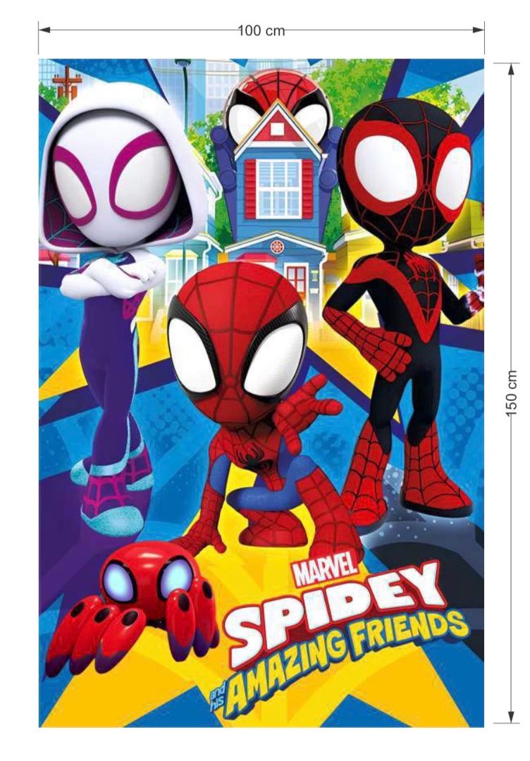 FONDO EN TELA 1 x 1.50 CM SPIDEY Y SUS AMIGOS 