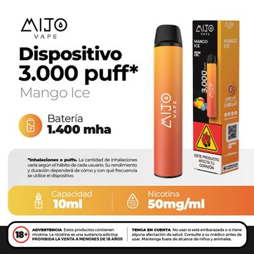 Imagen del producto Mijo Mango Ice 3.000 Puffs