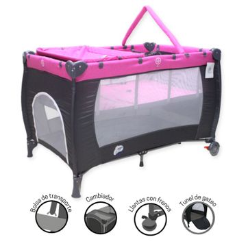 CORRAL CAMPING LB500 GRIS CON ROSADO - imagen 1