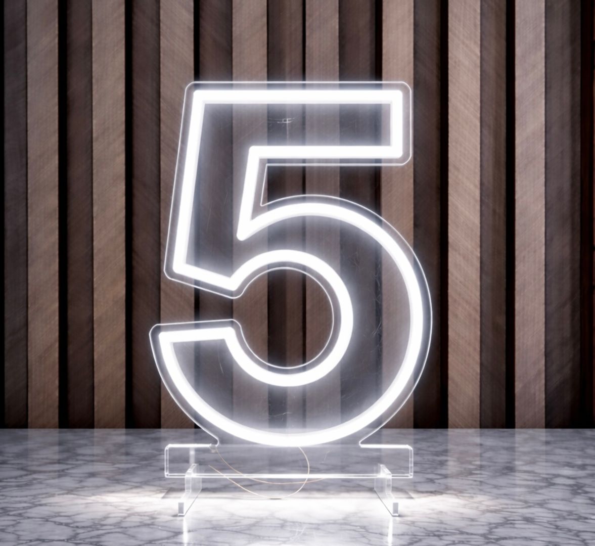 NÚMEROS EN LUZ LED BLANCA