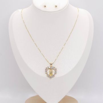 Imagen del producto SET COLLAR VIRGEN CORAZÓN CIRCONES