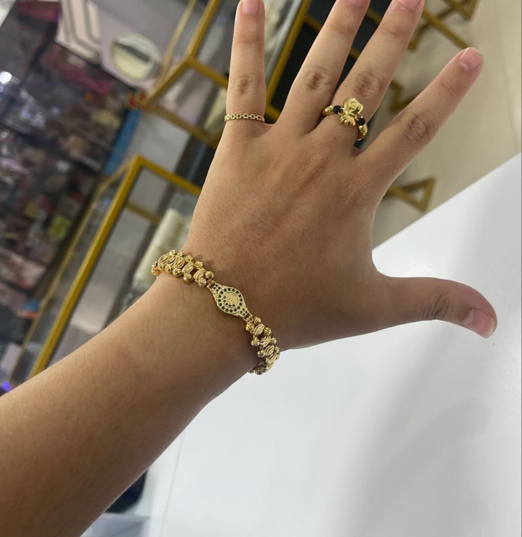 Pulsera rolex 3 carriles en barril 8mm y balin italy 4mm