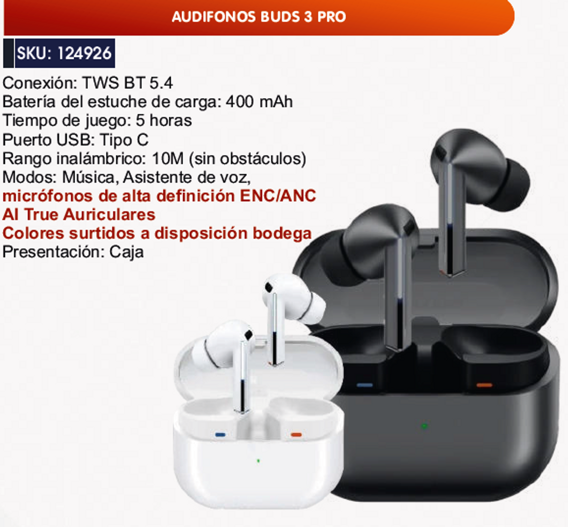 AUDIFONOS BUDS 3 PRO