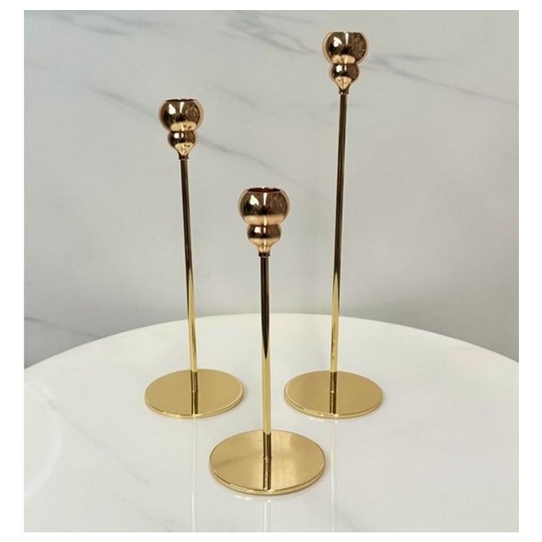 Set Candelabros Dorados