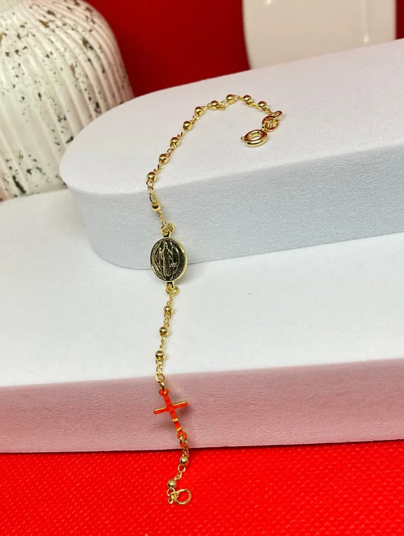 Pulsera denario san benito proteccion de 18cm
