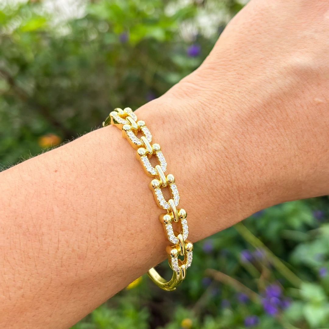 Brazalete eslabón Dorado