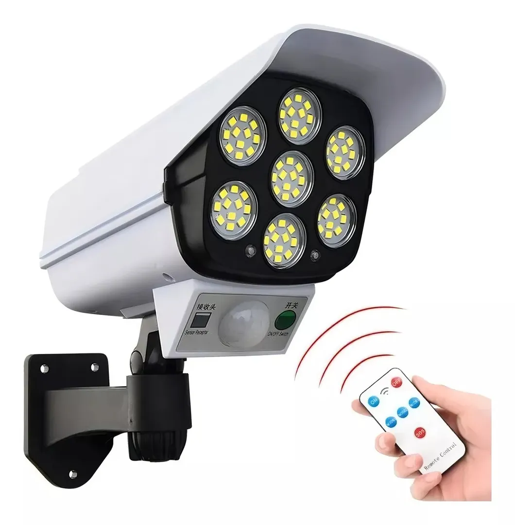 LUZ CON PANEL SOLAR Y SENSOR EXTERIOR