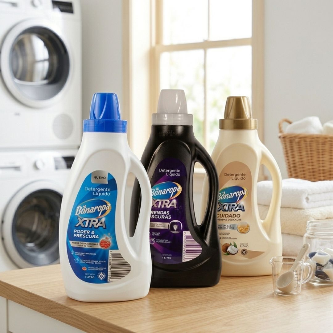 Detergente Liquido Bona Ropa (Poder & Frescura / Prendas Oscuras /  Prendas Delicadas) 1L