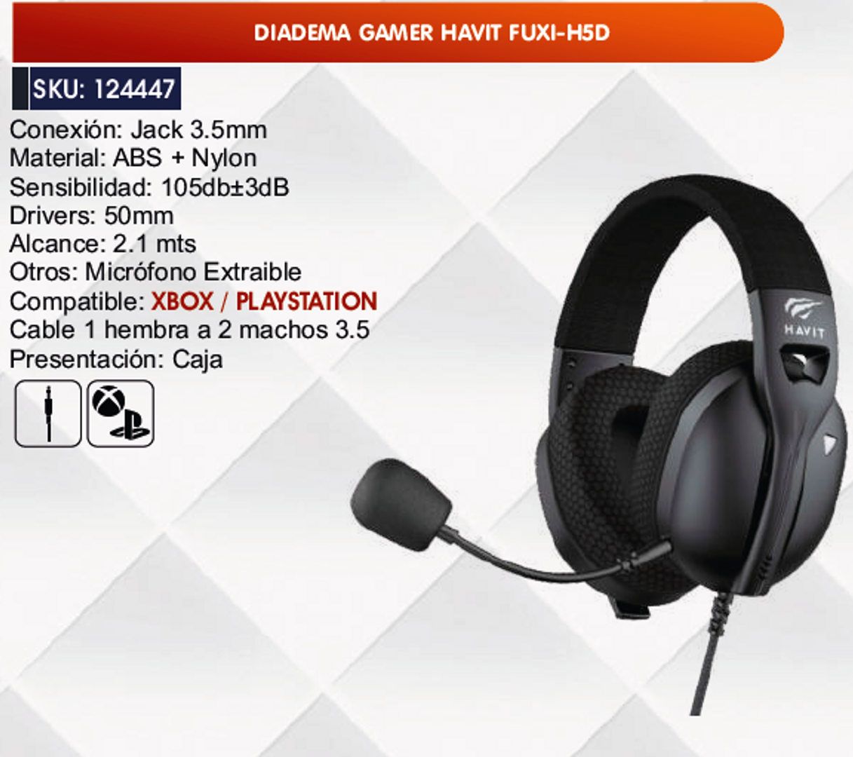 DIADEMA GAMER HAVIT FUXI-H5D
