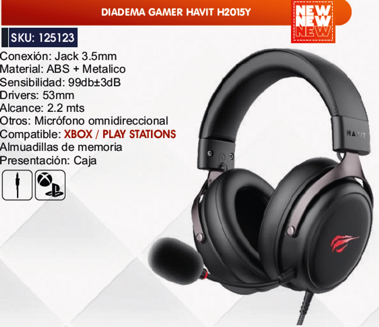 DIADEMA GAMER HAVIT H2015Y