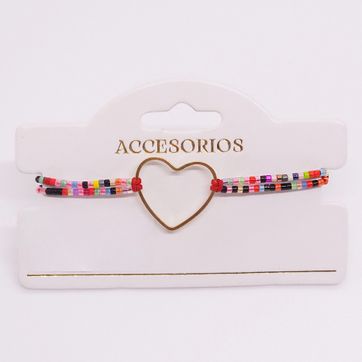 PULSERA TEJIDA CORAZÓN GRANDE - imagen 1