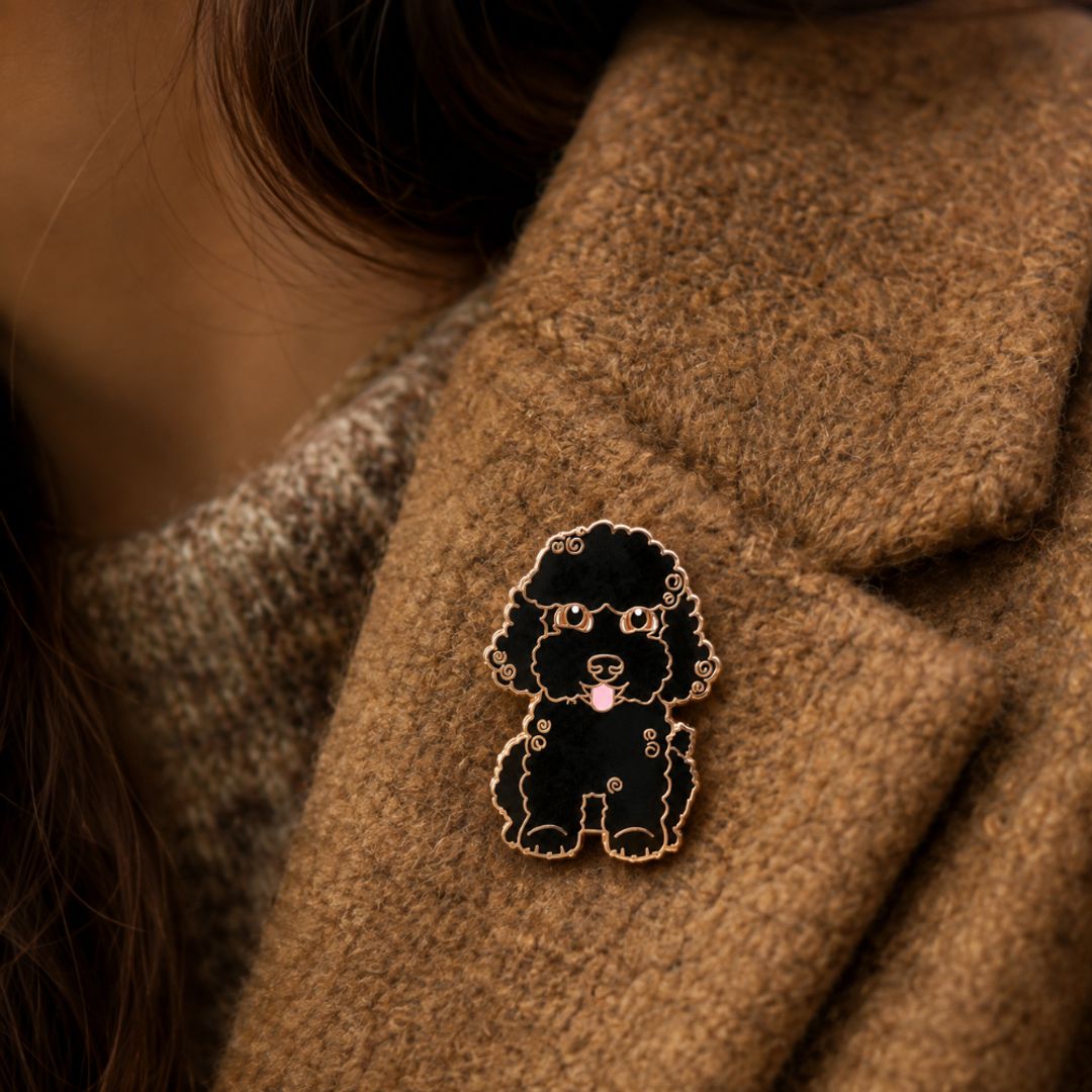 PIN FRENCH POODLE NEGRO