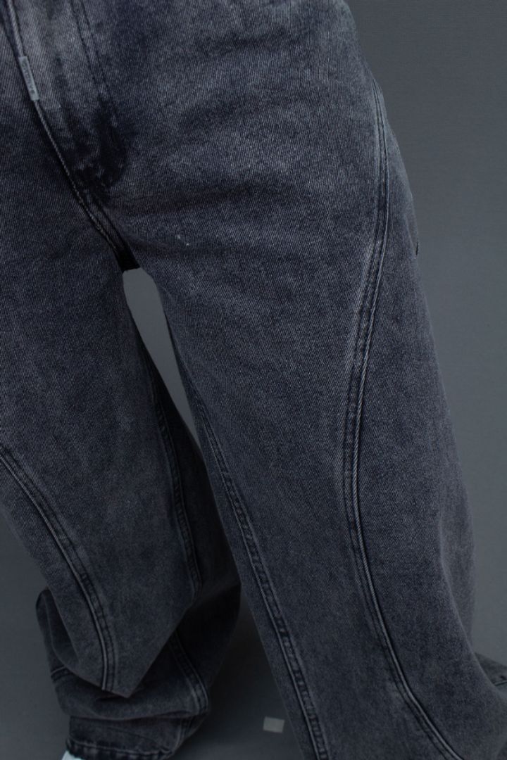 JEANS SUPER BAGGY CORTES GRIS