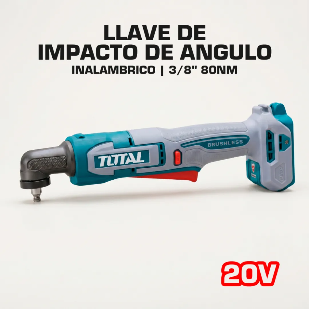 LLAVE DE IMPACTO DE ANGULO INALAMBRICO 20V 3/8" 80NM