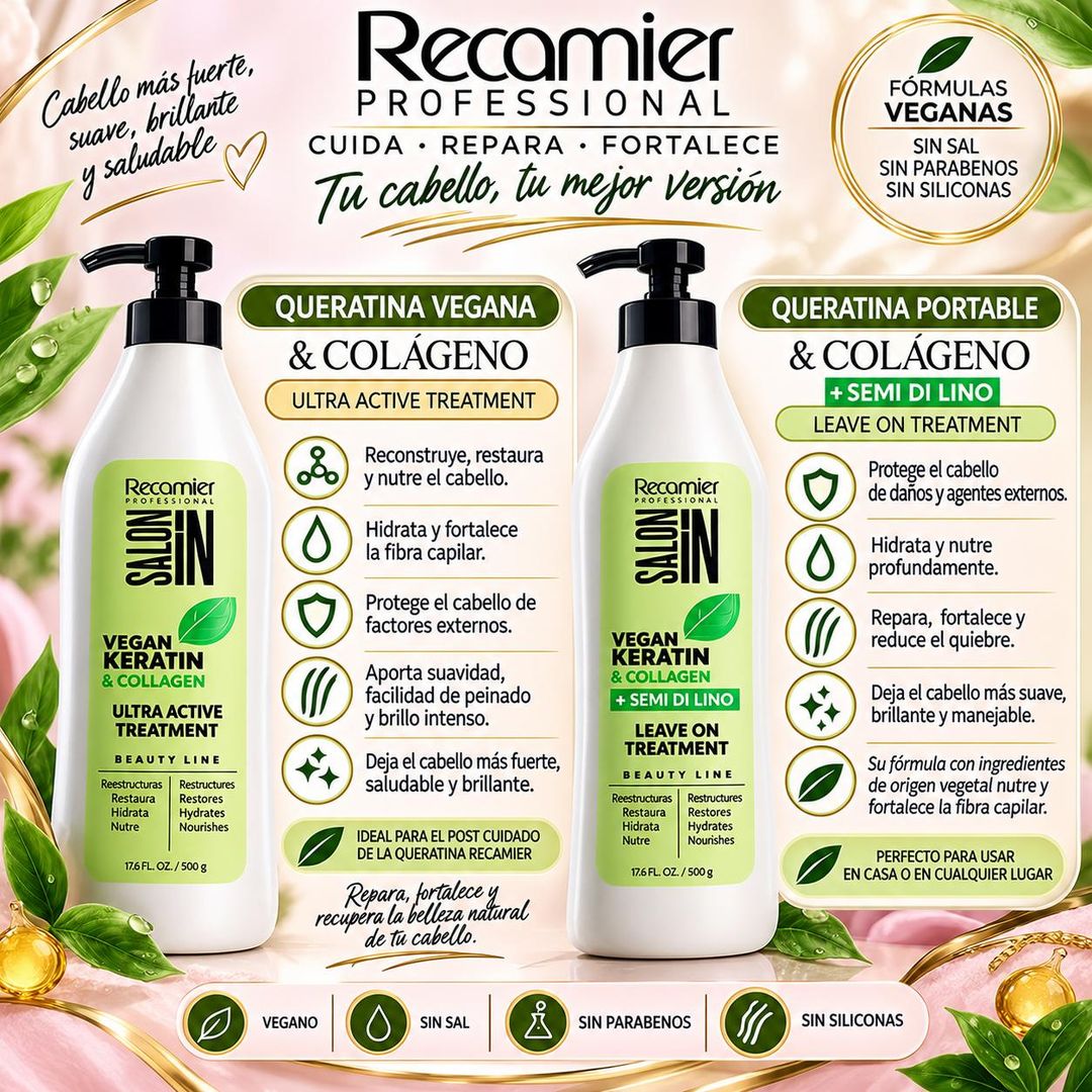 RECAMIER SALON IN VEGAN TRATAMIENTO KERATIN LEAVE ON 500 ML